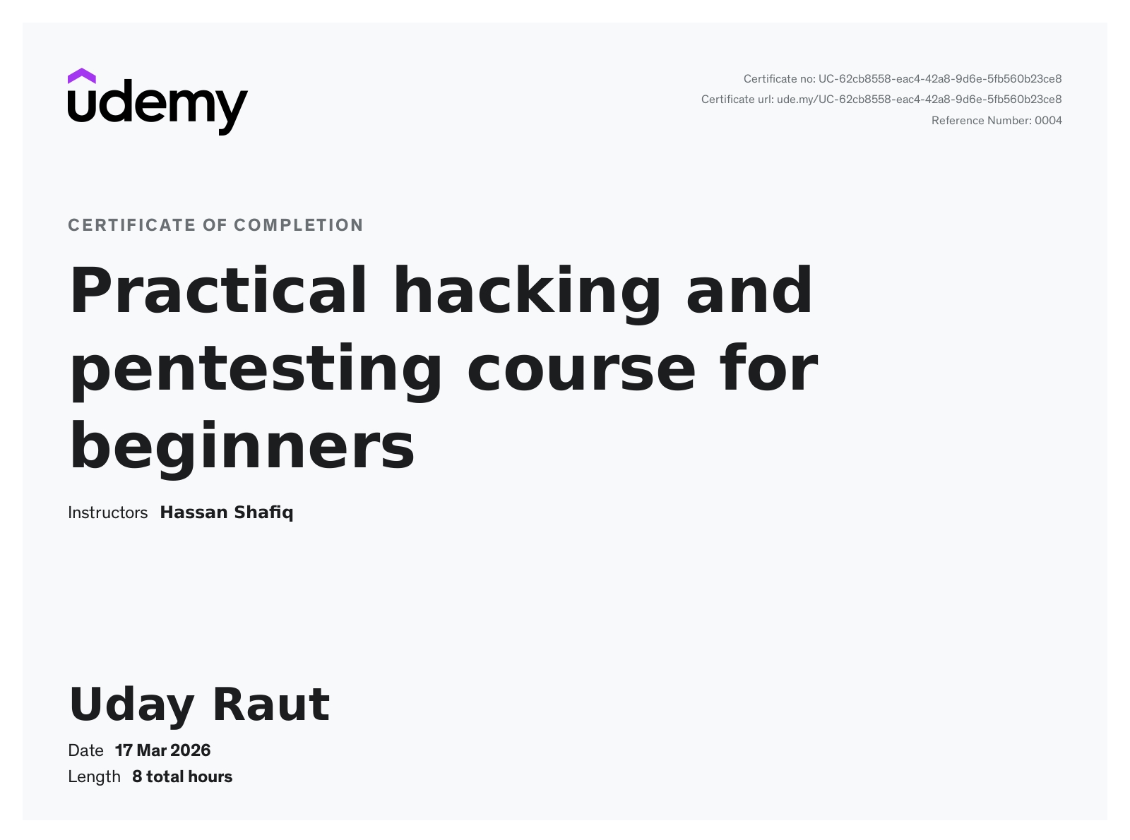 Python for Pentesters Certificate